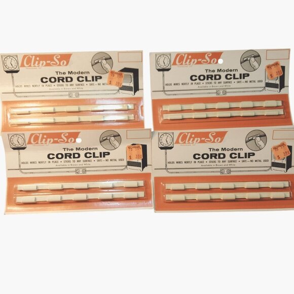 Clip So Modern Cord Clip Wire Holder Vintage Mid Century Stage Prop Lot 4 - Picture 1 of 11